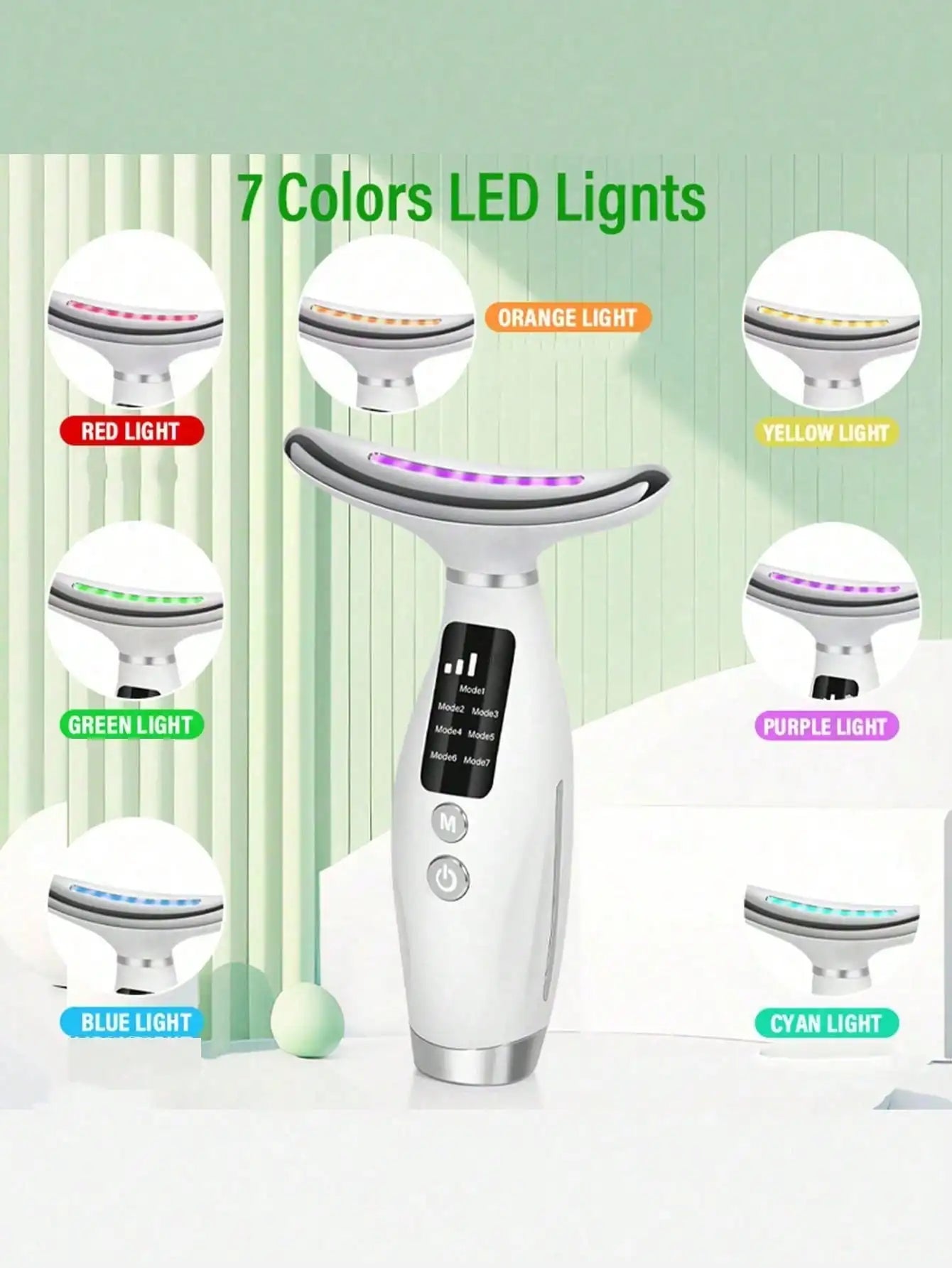 7-Color EMS Facial & Neck Massager Beauty Device