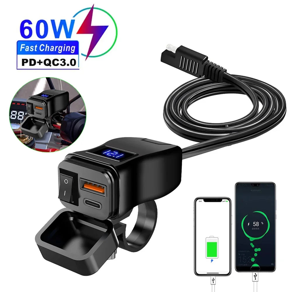 High-Performance Motorcycle USB Charger