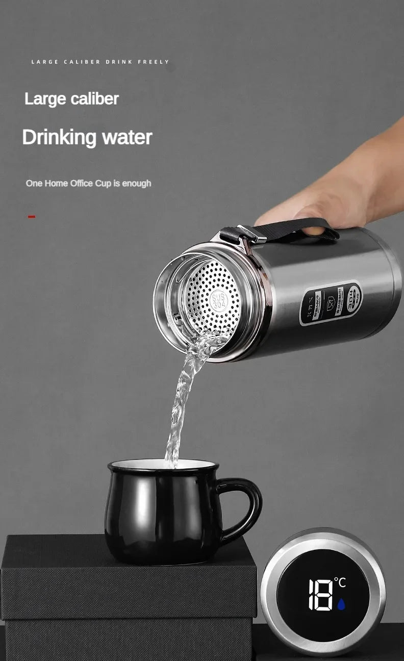 LED Display Stainless Steel Thermos Bottle