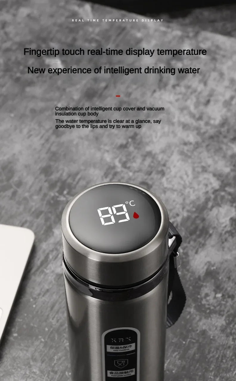 LED Display Stainless Steel Thermos Bottle
