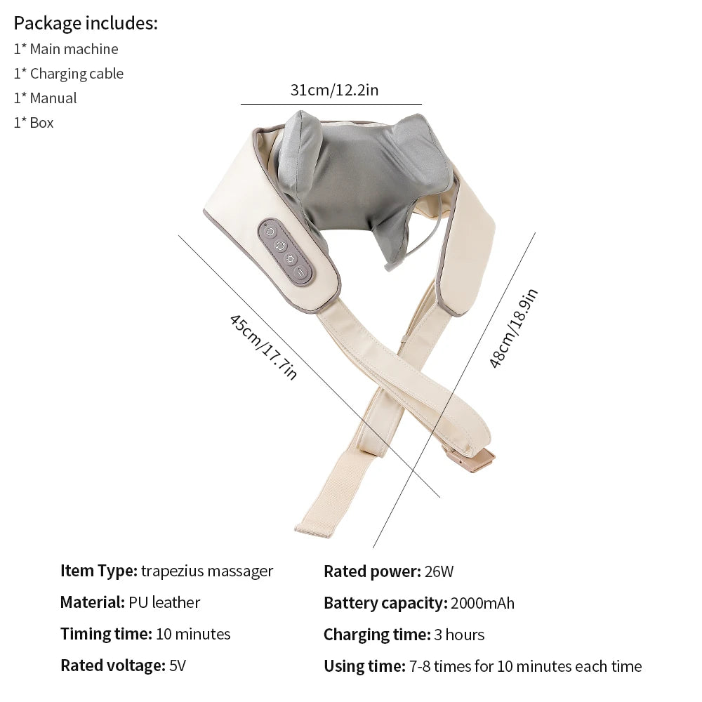 Wireless Neck & Shoulder Kneading Massager