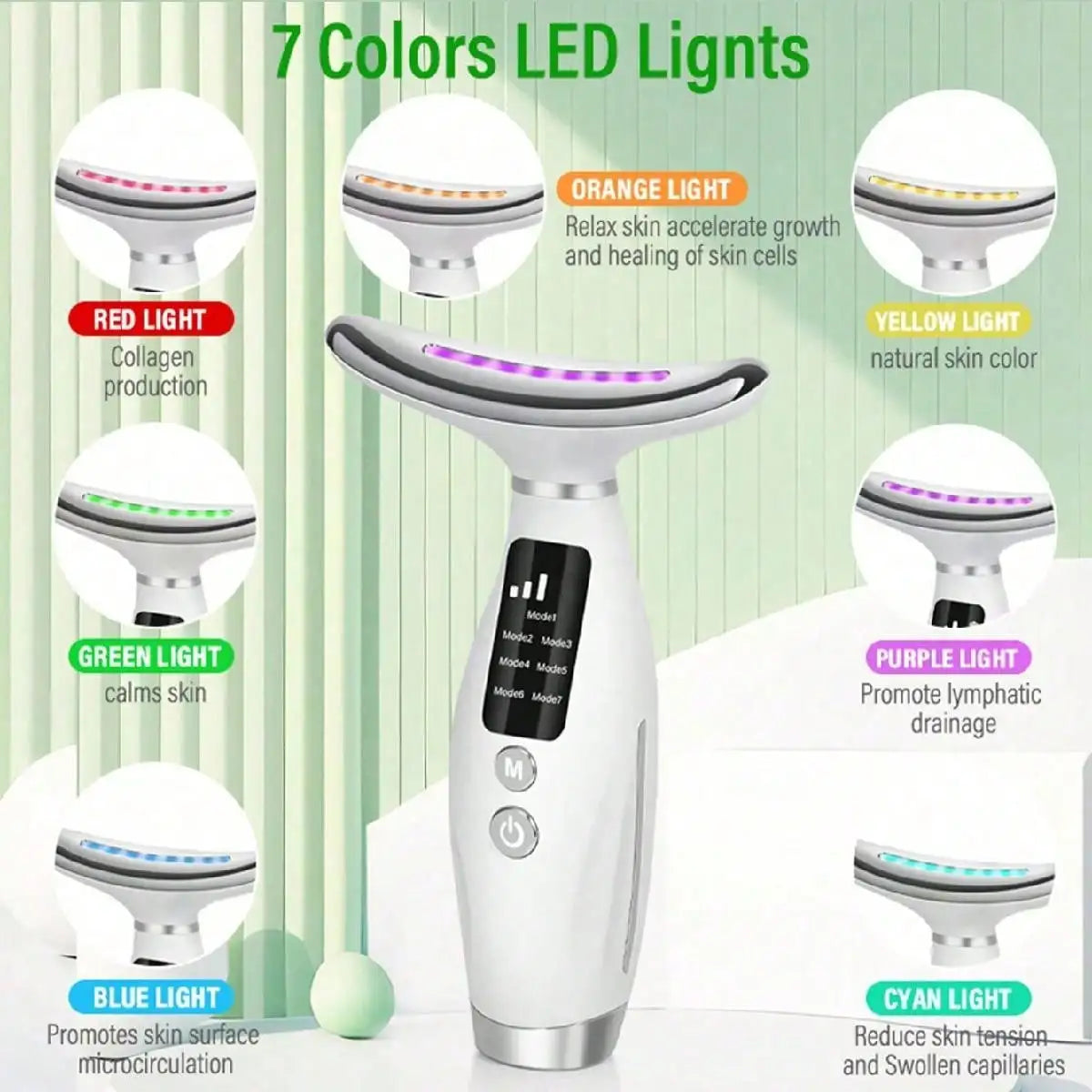 7-Color EMS Facial & Neck Massager Beauty Device