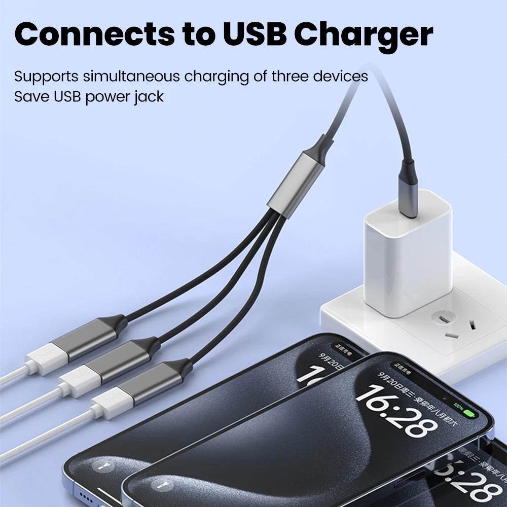 Multifunctional 3-in-1 USB Type-C Hub OTG Adapter