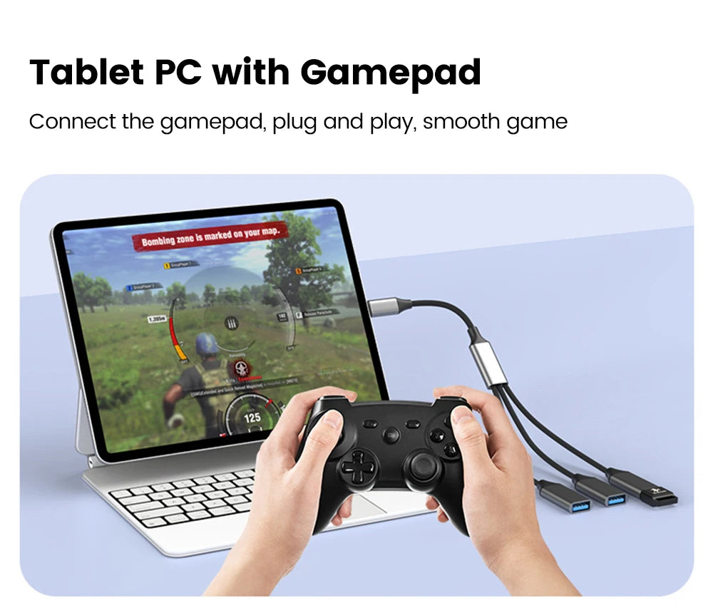 Multifunctional 3-in-1 USB Type-C Hub OTG Adapter
