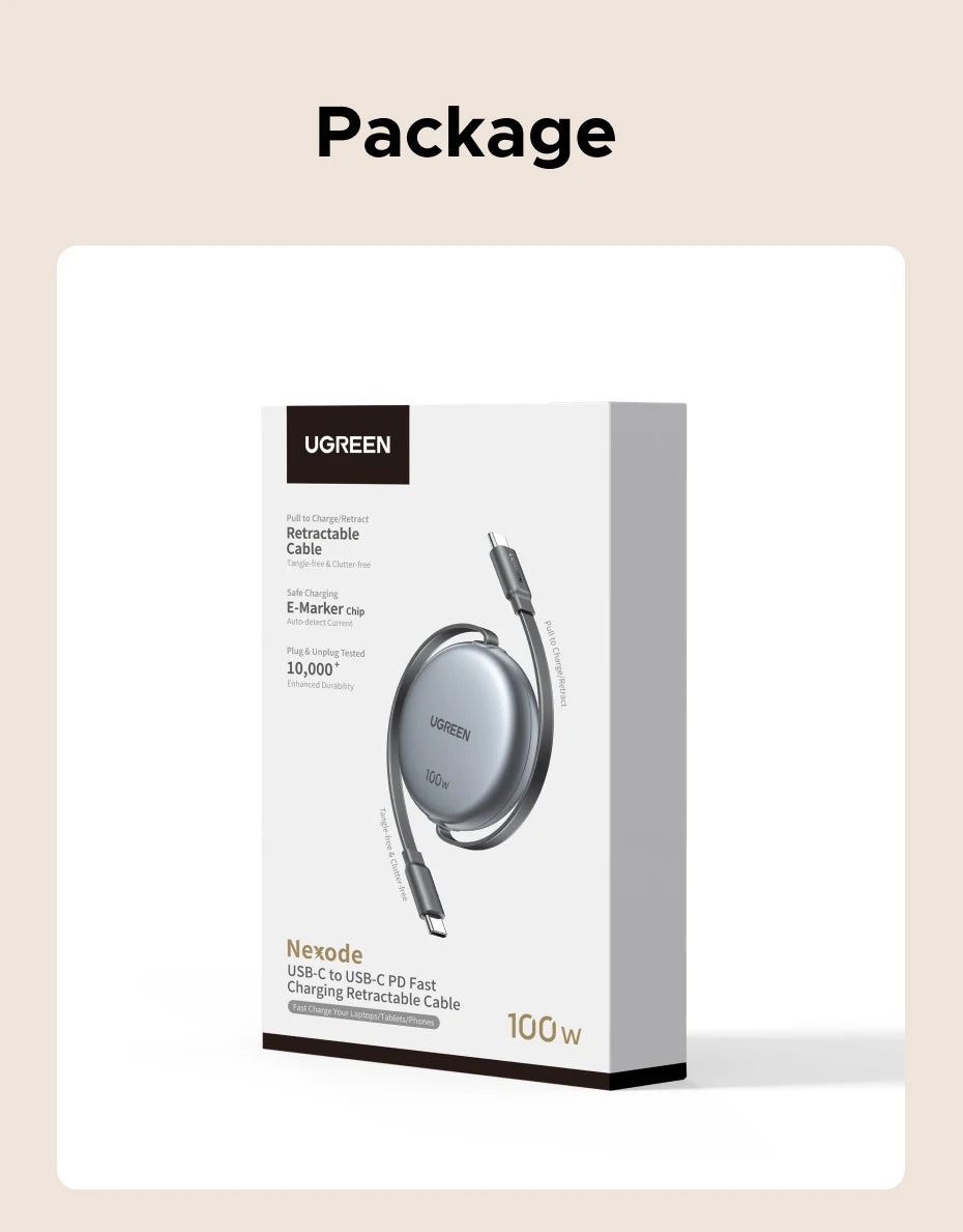 USB-C Retractable Fast Charge Cable