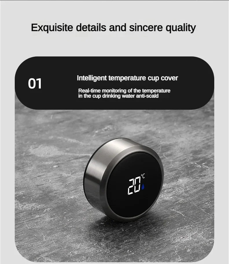LED Display Stainless Steel Thermos Bottle