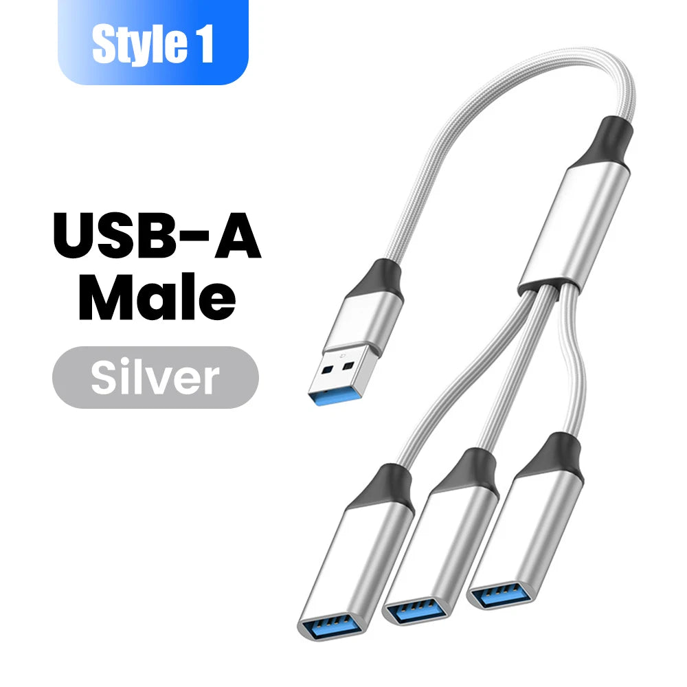 Multifunctional 3-in-1 USB Type-C Hub OTG Adapter