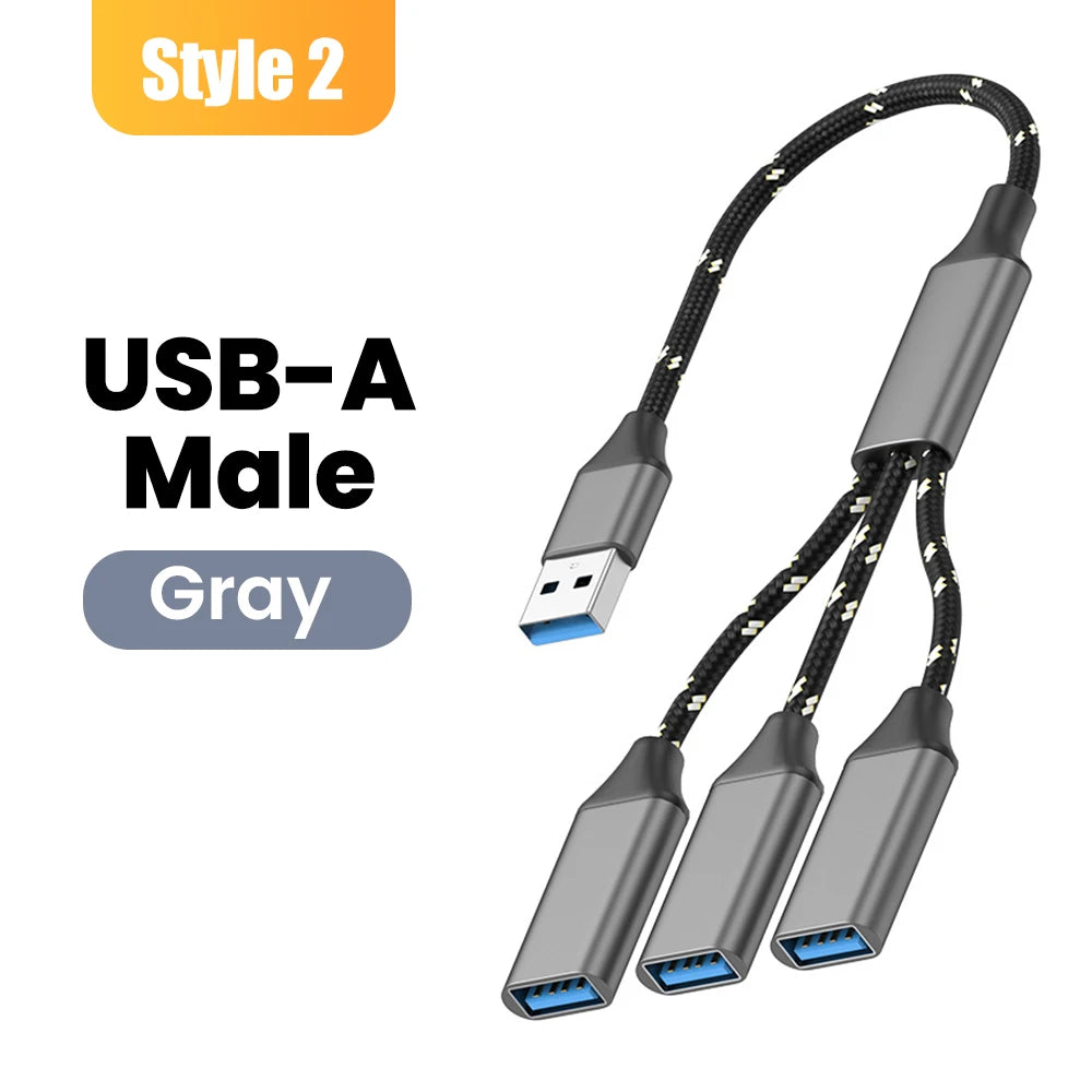 Multifunctional 3-in-1 USB Type-C Hub OTG Adapter