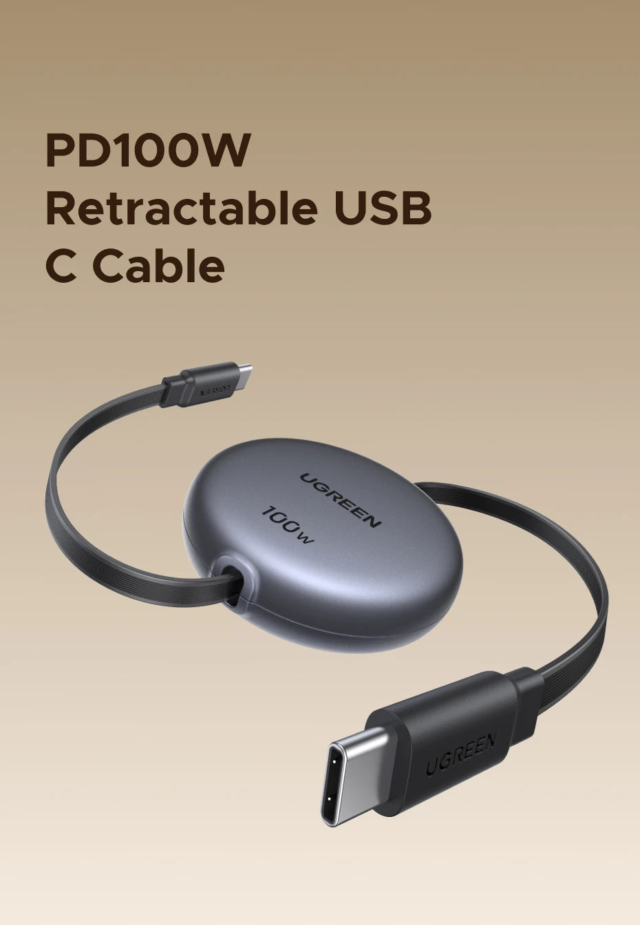 USB-C Retractable Fast Charge Cable