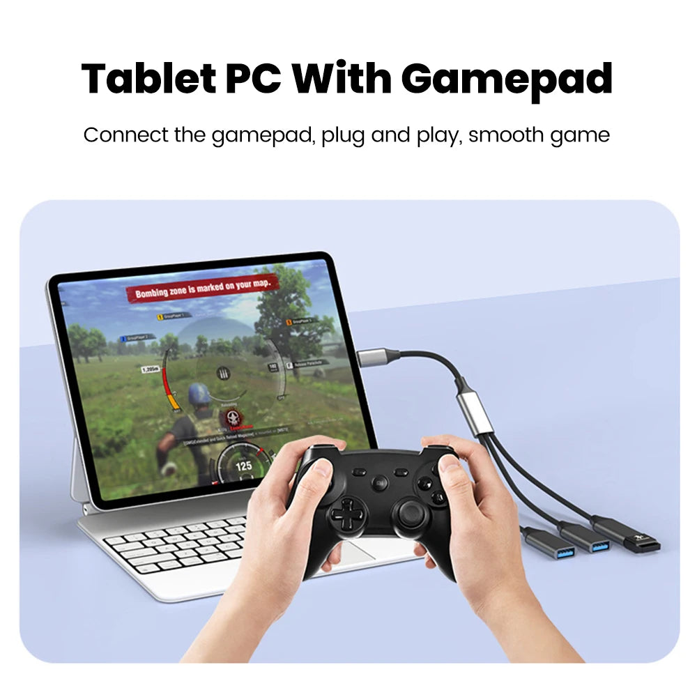Multifunctional 3-in-1 USB Type-C Hub OTG Adapter
