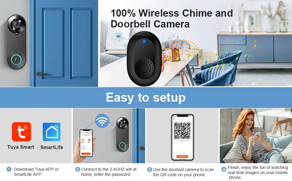 1080P Smart Wireless Video Doorbell Camera