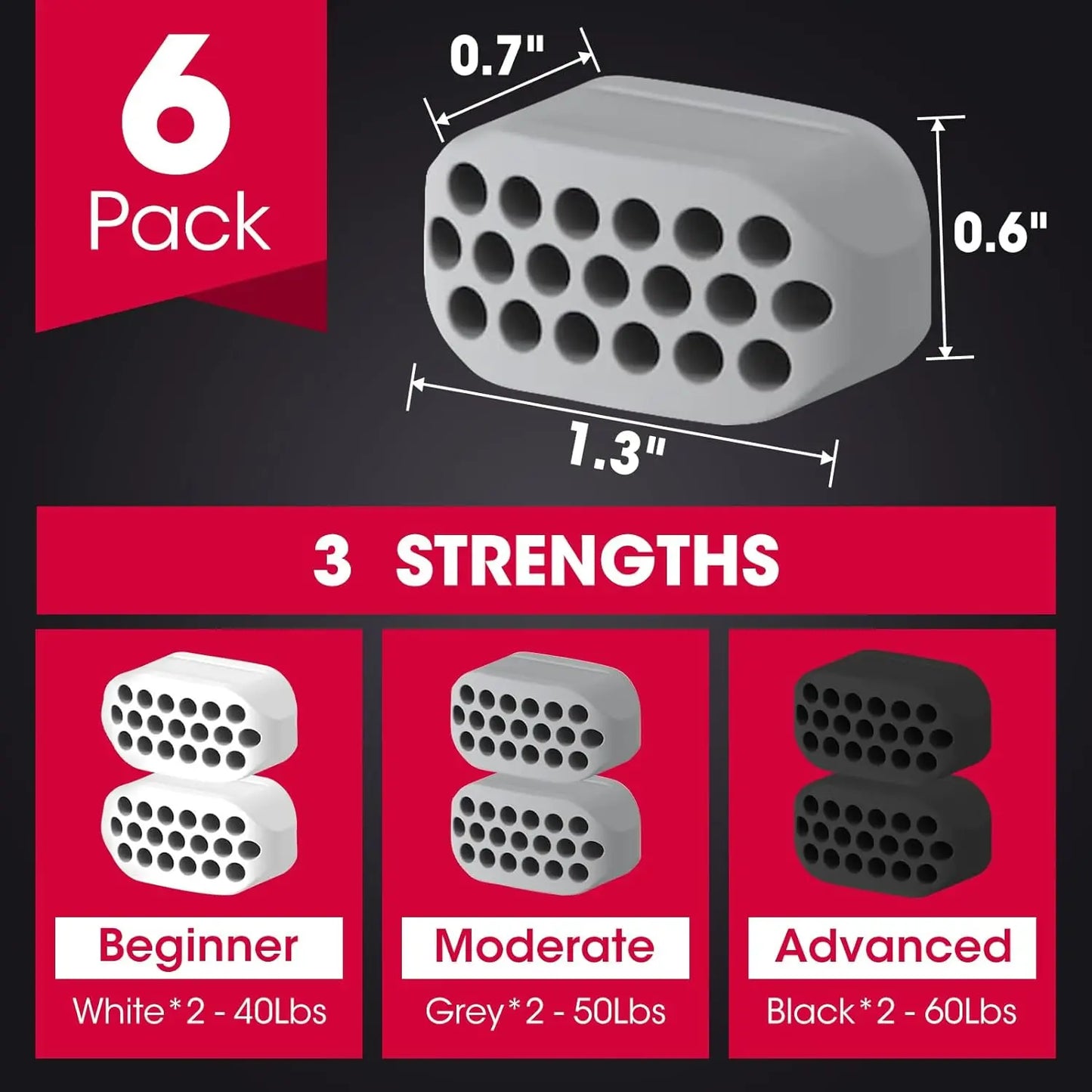 6pcs Silicone Jaw Exerciser