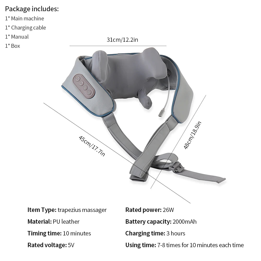Wireless Neck & Shoulder Kneading Massager