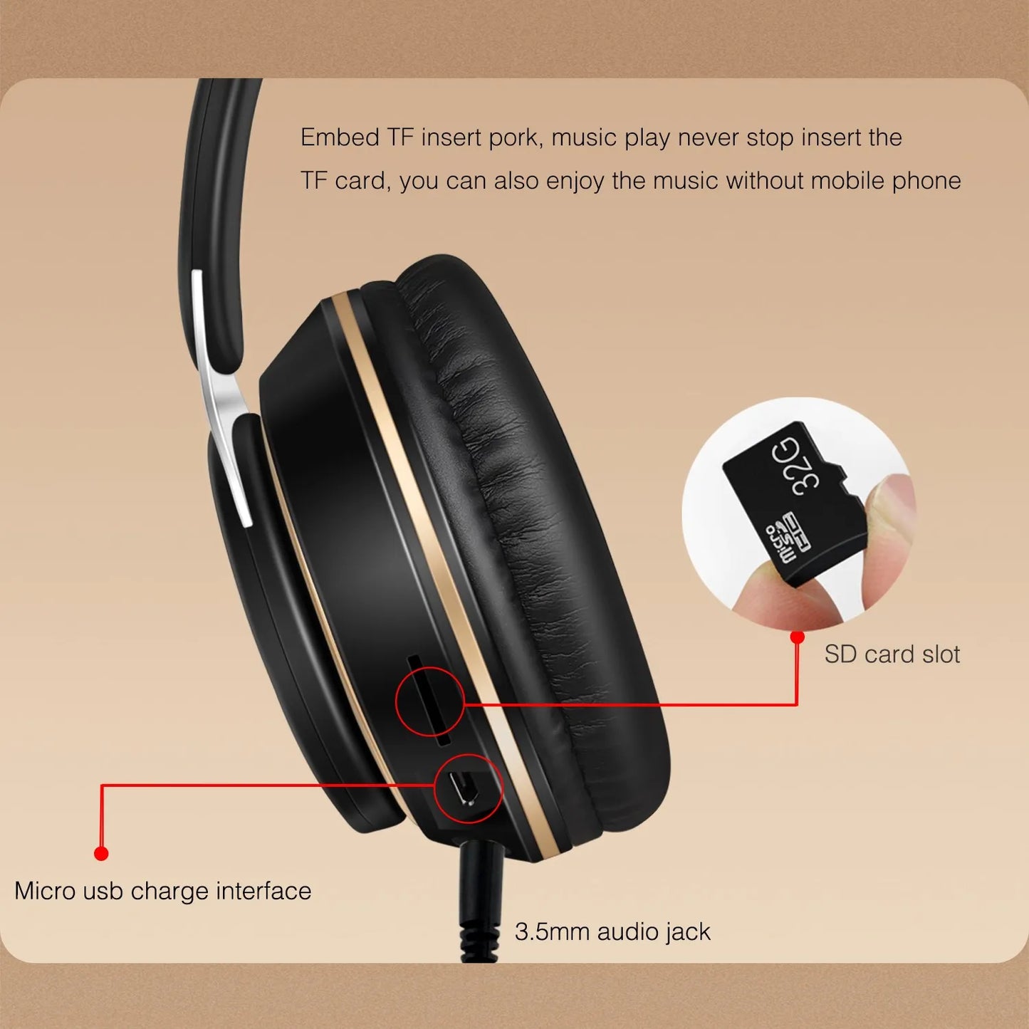 Wireless Stereo Headband Headphones