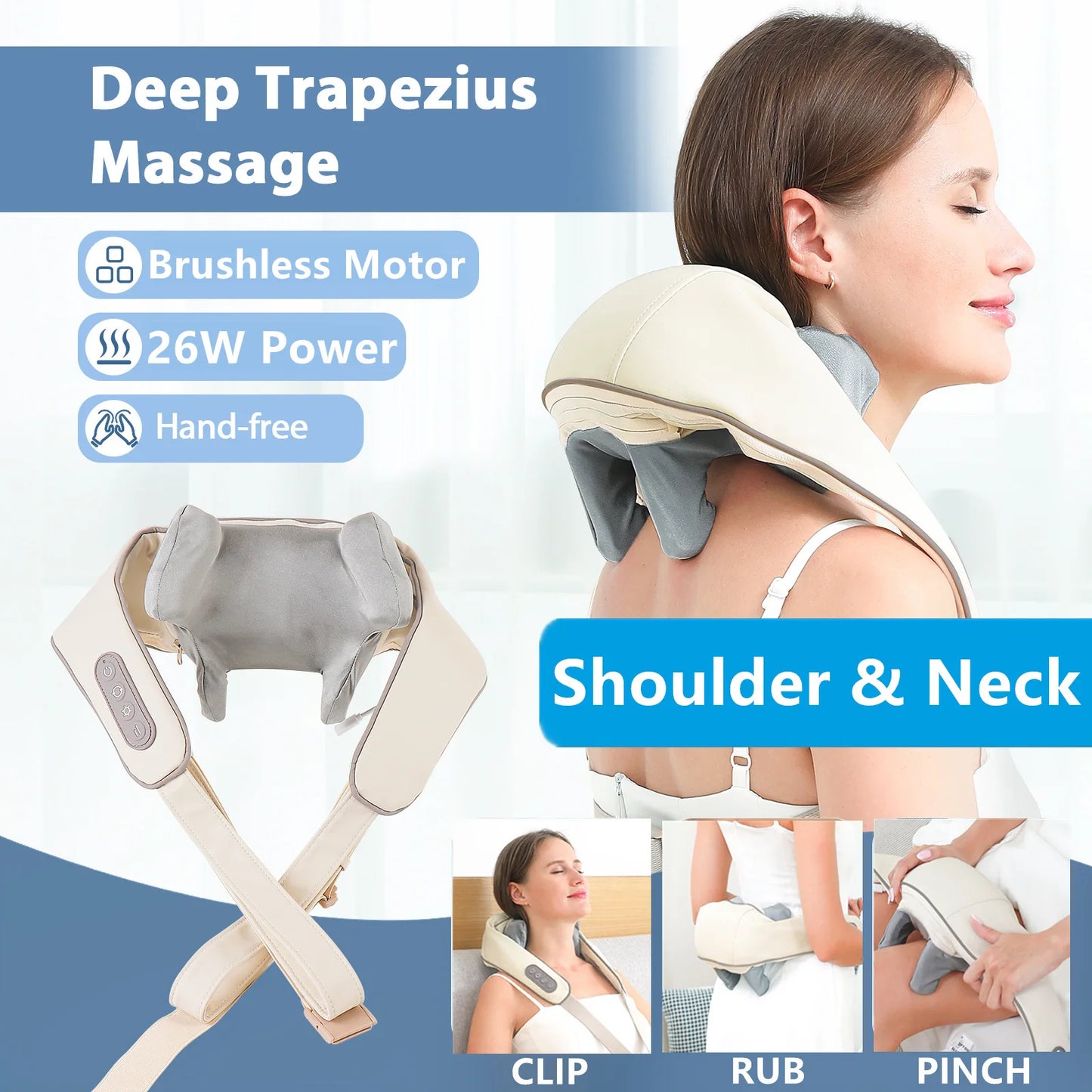 Wireless Neck & Shoulder Kneading Massager