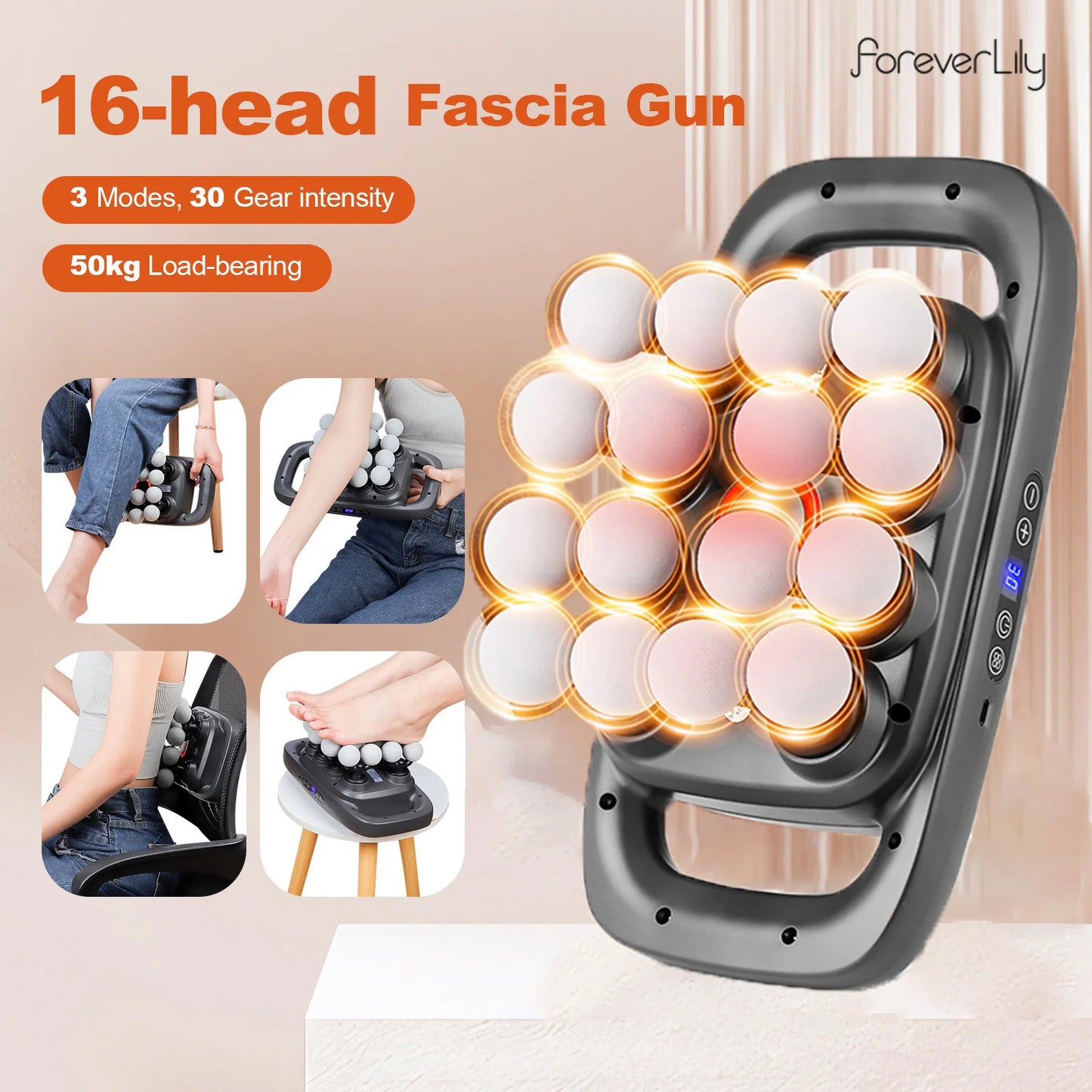 16-Head High-Frequency Body Massage Gun