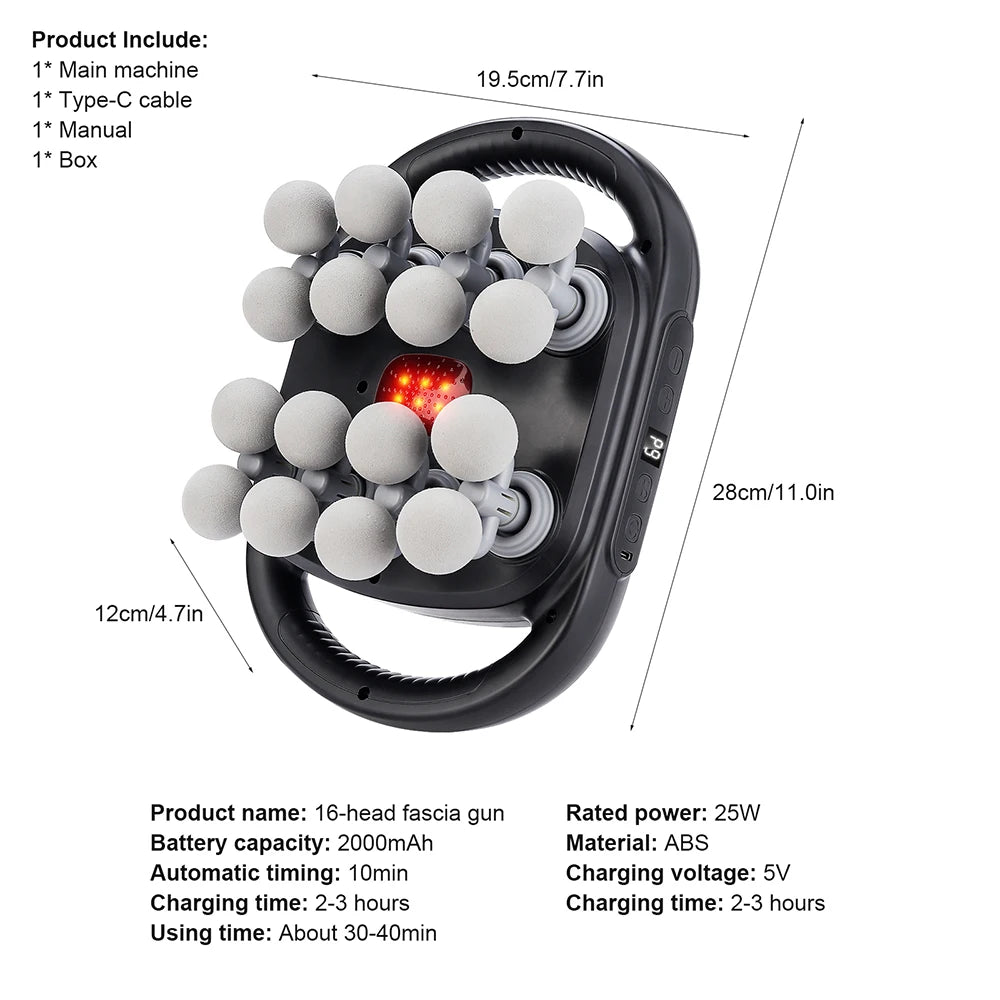16-Head High-Frequency Body Massage Gun