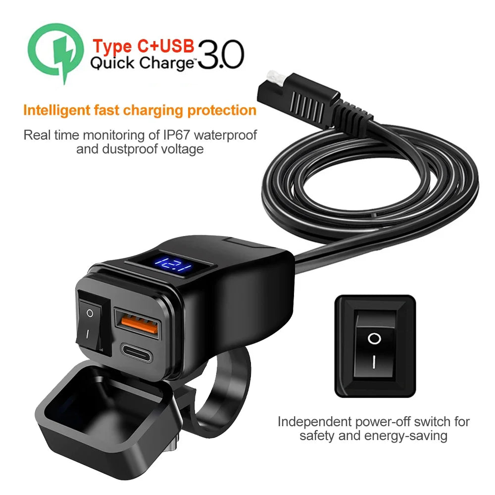 High-Performance Motorcycle USB Charger