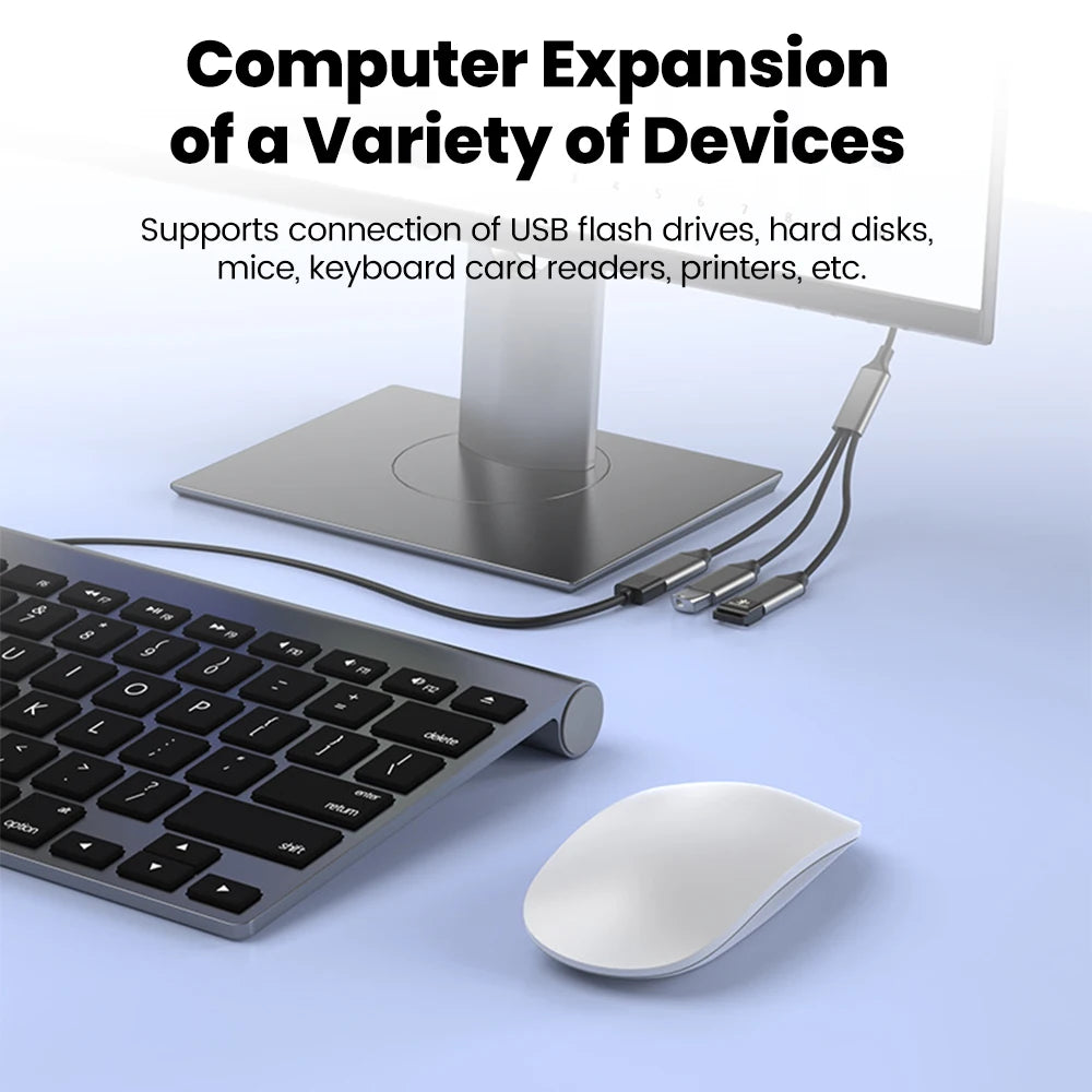 Multifunctional 3-in-1 USB Type-C Hub OTG Adapter