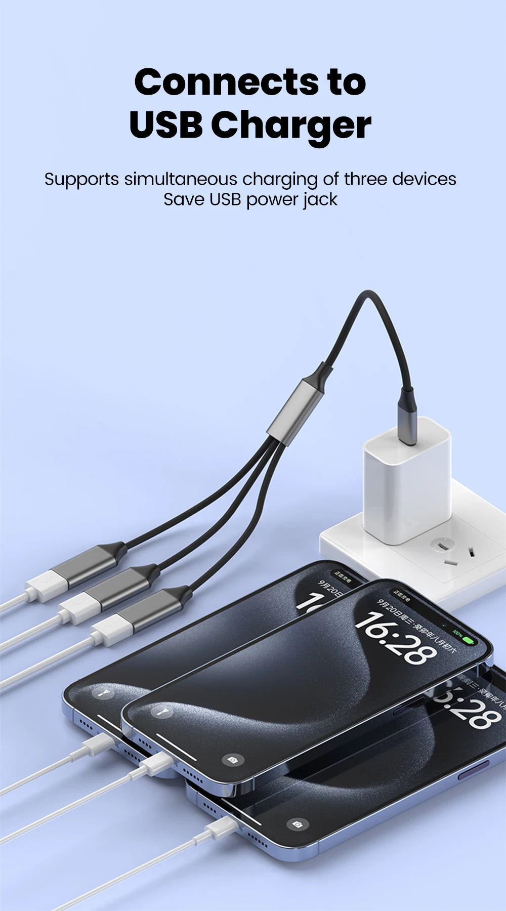 Multifunctional 3-in-1 USB Type-C Hub OTG Adapter