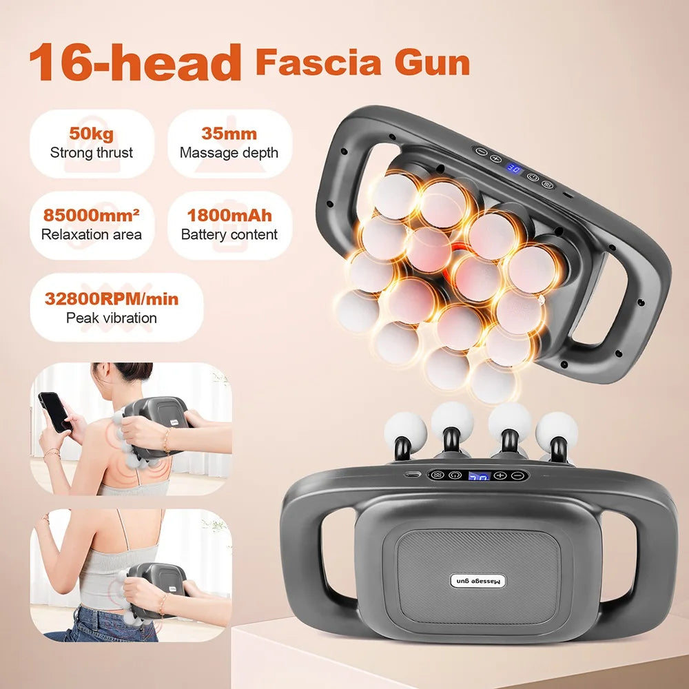 16-Head High-Frequency Body Massage Gun