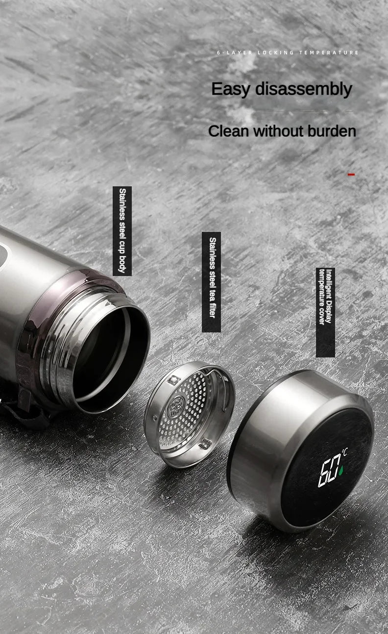 LED Display Stainless Steel Thermos Bottle