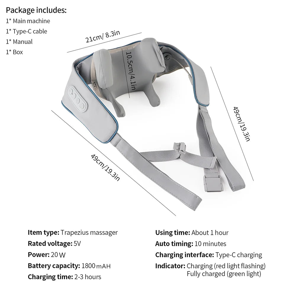 Wireless Neck & Shoulder Kneading Massager