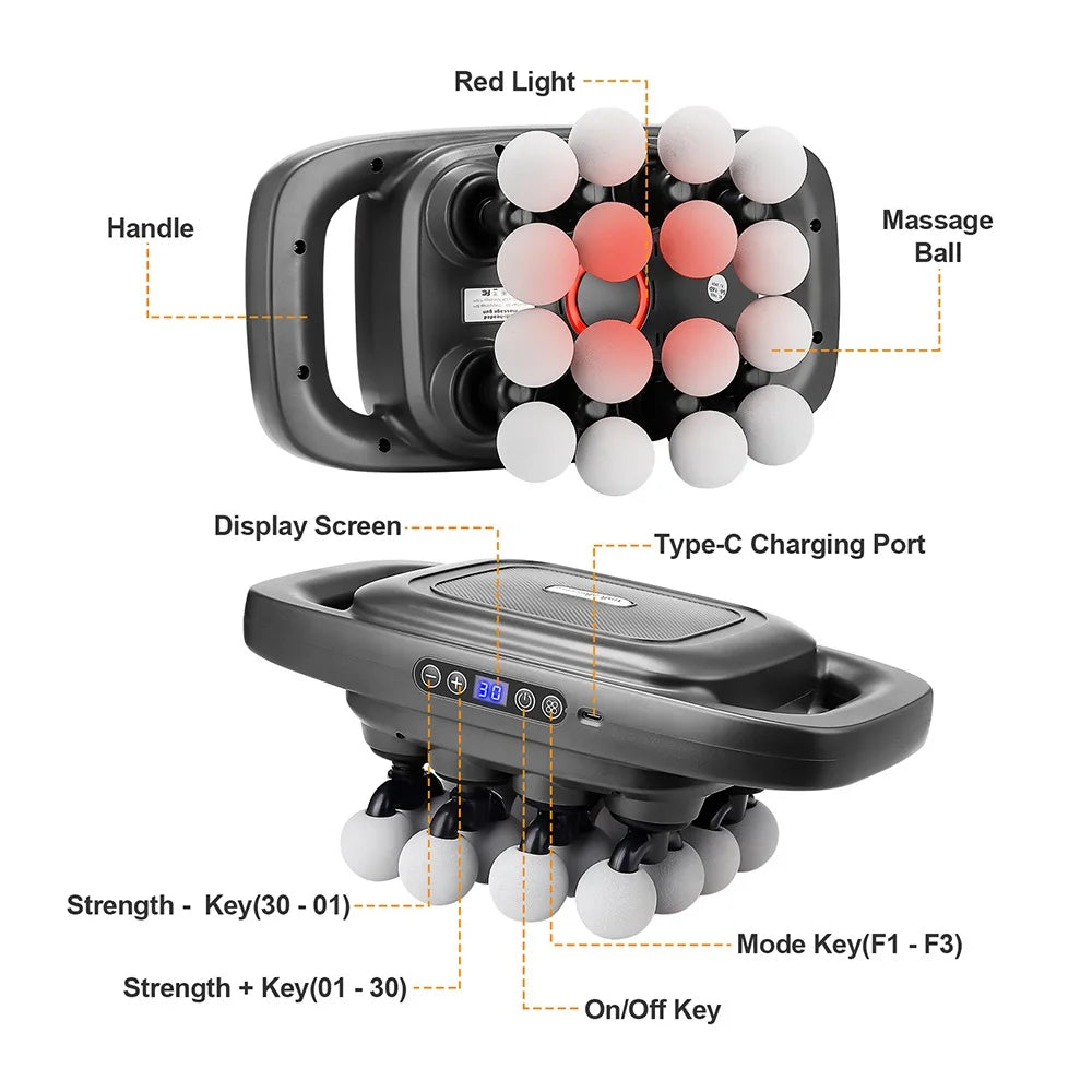 16-Head High-Frequency Body Massage Gun
