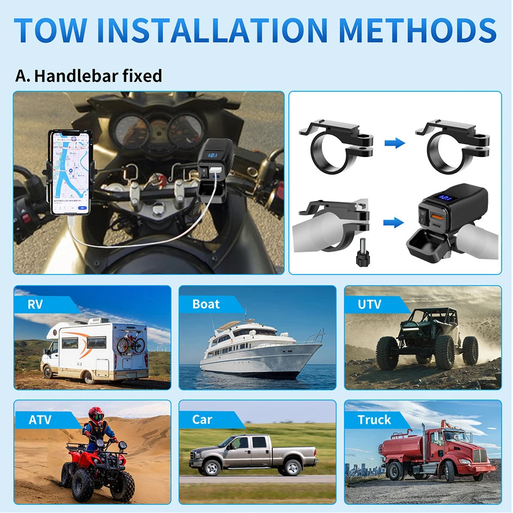 High-Performance Motorcycle USB Charger