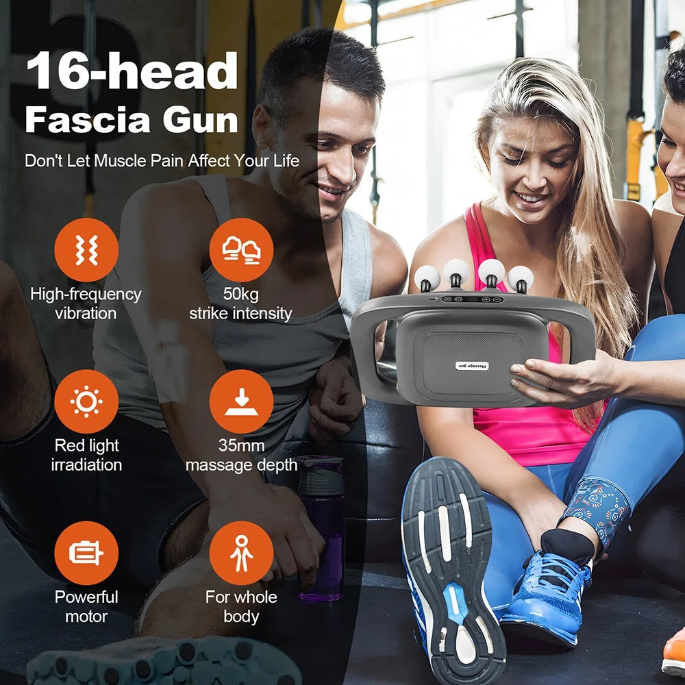 16-Head High-Frequency Body Massage Gun