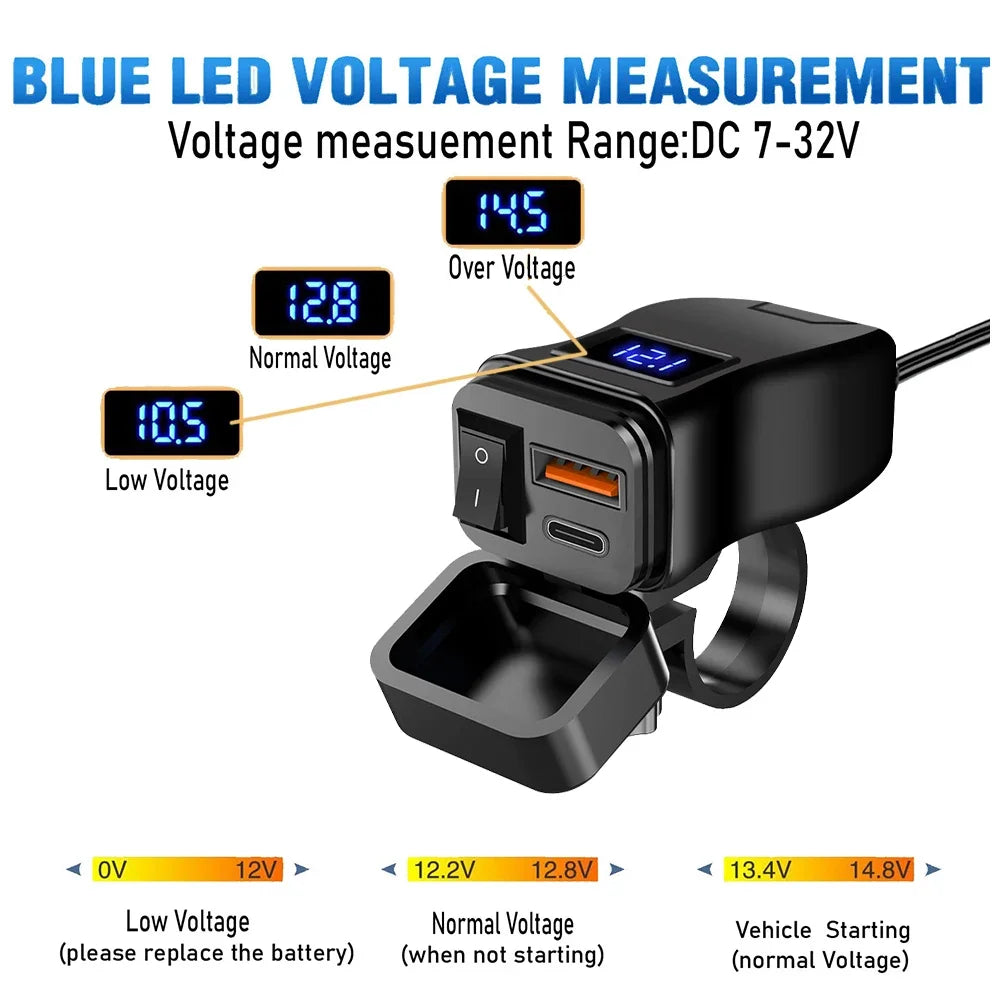 High-Performance Motorcycle USB Charger